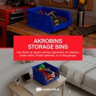 Akro-mils 3 Pack Akrobins Plastic Storage Bins  Space-saving Organizers  Blue