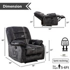 Ebello Overstuffed Breathable Fabric Manual Recliner Chair With Massage And Heat