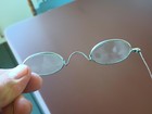 Antique Period Reading Glasses  Velvet Carrying Bag With Single Button 
