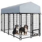 8x4x6 Ft Outside Large Dog Kennel With Roof - Outdoor Heavy Duty Welded Wire