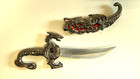 10   Dragon Fantasy Fixed Blade Knife Dagger Sword Medieval Ninja W  Sheath New