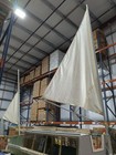 Homebuilt 24 Ft Flat Bottom Wooden Sailboat On Trailer