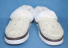 Bobs Skechers Keepsakes Ice Angel Slipper Size 9 Natural Beige Fabric Faux Fur