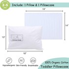 Toddler Pillow With Pillowcase - 13x18 Organic Cotton Hypoallergenic Kids Pil   