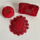 Vintage Pin Cushions Lot Of 3  Red Tomato  Hat    One    Sewing