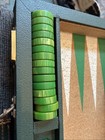 Vintage Cork Backgammon Set Bakelite Butterscotch  Green Swirl Checkers