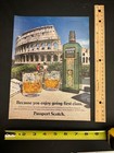 1983 Passport Scotch Vintage Magazine Print Ad 11 X 8  Colosseum Italy