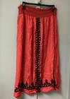 Nwt Magic Elastic Waist Flowy Maxi Skirt Plus Size 3x Rustic Orange Pull On Trim
