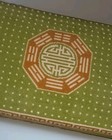 Vintage Needlepoint Foot Stool Upholstered Serenity Tapestry Ottoman Carved Wood
