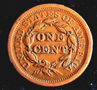 1851 Large Cent Braided Hair  N26-r4  Strong Vf Features 1c