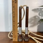 Antique Industrial Textile Machine Crank Handles Pair Wood Square Drive Rope