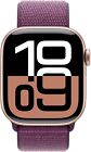 Apple Watch Series 10 42mm Gps Rose Gold W  Plum Sport Loop Mwwk3lw a