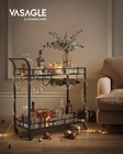 Bar Cart Black  Home Bar Serving Cart  Wine Cart With 2 Mirrored Shelves  Win   
