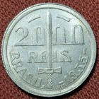 1935 Brazil 2000 R  is Silver Coin Xf Km 535