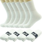 3-12 Pairs For Mens White Sports Athletic Work Crew Socks Cotton Size 9-11 10-13