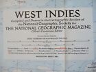 Nos Vintage 1954 West Indies National Geographic Map Florida Keys Jamaica   More