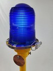 Vintage Taxiway runway Light With Blue Fresnel Lens- Rewired And Refurbished  b 