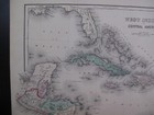 Antique Hand Colored Map West Indies And Central America Cuba Jamaica Islands