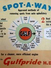 Gulfpride Spot A Way Automotive Motor Oil Promo Ad  Stain Remover Guide