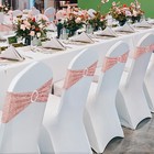 50x Stretch Sequin Chair Sashes Bow Bands W  Buckle Wedding Banquet Party Decor