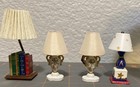 Vtg 4 Lot Dollhouse Miniature Electric Wired  Table Lamps R  Mazur Untested    