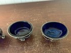 4 Salt Cellars Silver Blue Glass Silver Mount  price Per Unit 