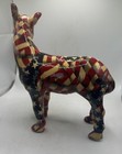 Donkey Figurine   Flag Motif  Paper Mache  Americana