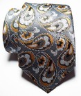 New Classic Paisley Gray White Gold Jacquard Woven 100  Silk Men s Tie Necktie