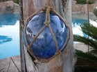 Japanese Glass Fishing Float Fish Net Buoy Tiki Decor