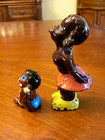 Vintage  black Americana  H p Ceramic 5 1 4  Woman   2 1 2  Baby Shaker Guc