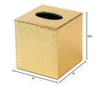 Gold Square Tissue Box Cover Facial Tissue Case Dispenser For Bathroom Vanity