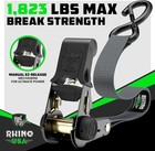 Rhino Usa Ratchet Straps Tie Downs  4-pack  - 1in X 15ft With S Hooks