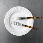 Sabre Paris Bistrot Shiny Tortoise Flatware Set  Stainless Steel 5 Piece   