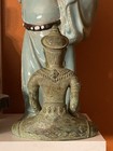 Antique Cambodian Bronze Khmer Seated Angkor Wat Style Meditation Buddha