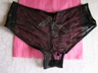 New Victoria   s Secret Black Front Ribbon Bow Lace Polka Dots Cheeky Panty