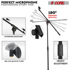 Tripod Mic Stand 4pcs Adjustable Holder Floor Microphone Boom Arm