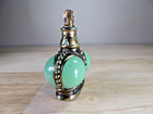 Vintage Prince Matchabelli Wind Song Perfume Bottle Green Royal Crown Top Empty