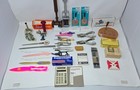 Vintage Office Supply Lot 36 Pc Punch Compass Letter Openers Staples Calculator