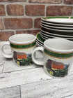 John Deere By Gibson 16 Piece Dinnerware Dish Set    nothing Runs Like A Deere   