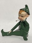 Holland Mold Sitting Pixie Elf Smoking Cigarette Figurine Vintage 1950s-60s