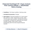 Polaroid Onestep2 Vf I-type Instant Film Camera White   Viewfinder Retro Analog