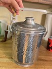 Vintage Made In Italy Hammered Aluminum Ice Bucket With Handle Mcm 11 