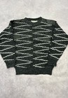 Vintage Knitted Jumper Patterned With Leather Patches Knit  Women s M