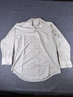 Vintage Bvd Dress Shirt Mens 15 5 32 33 Beige Long Sleeve Dagger Collar 70s