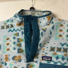 Patagonia Girls Blue Aztec Print Lightweight Synchilla Snap-t Pullover Fleece L