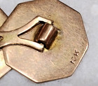 Antique Victorian 10k Yellow Gold Custom Initials Monogrammed Flat Cufflinks