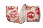 Bulk Lot - 60 Rolls -  Wide Fabric Ribbon  2 5  W X 10 Yd Rustic Country Red