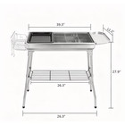 Folding Bbq Grill Barbeque Grill Stainless Steel Outdoor Charcoal Large Portable