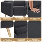 46  Small Modern Fabric Sofa Loveseat 2 Seater Sofa Couch With Lumbar Pillows