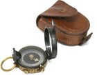 Antique Wwi Military Army Officer Prismatic Compass In Leather Case Works